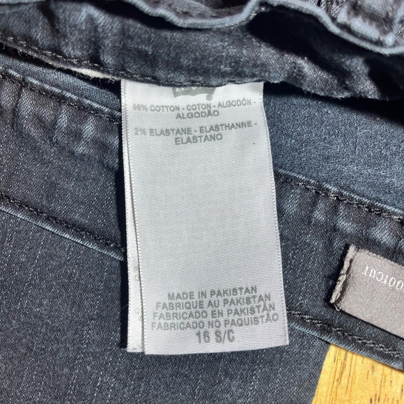 Levi’s 512 Perfectly Slimming Bootcut Denim Jeans Stretch Black Size 16 S/C - Picture 6 of 11